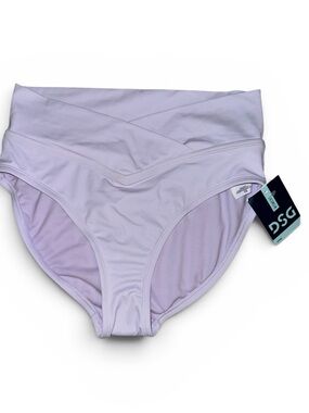 DSG Light Lilac Crossover High-Waist Bikini Bottoms